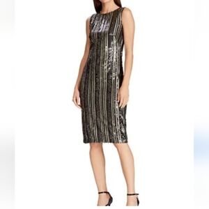 Lauren Ralph Lauren black sequined dress NWT sleeveless dress Size 6 Retail $225